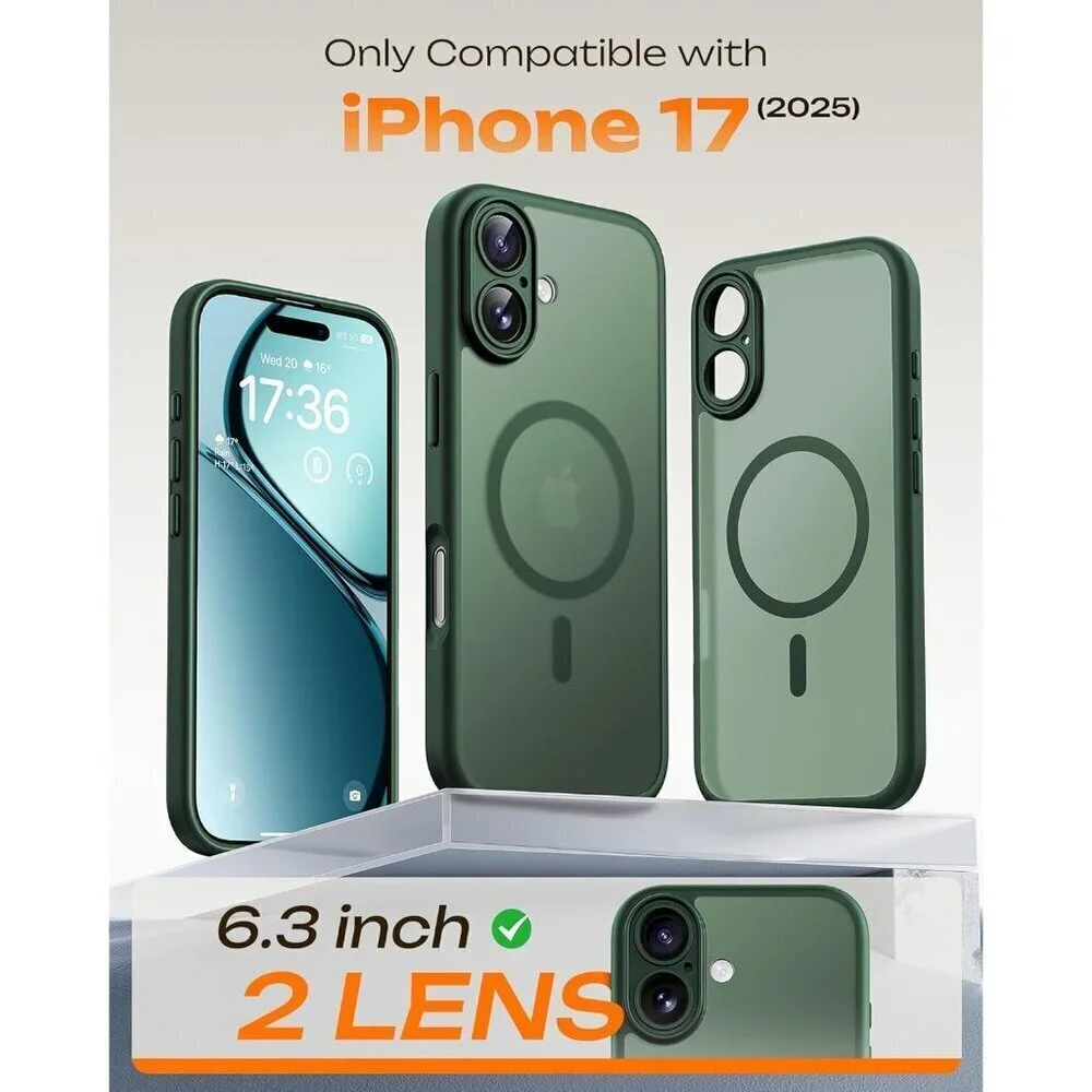 Green Iphone 17 Pro Max Full Camera Protection Translucent Matte Phone Case
